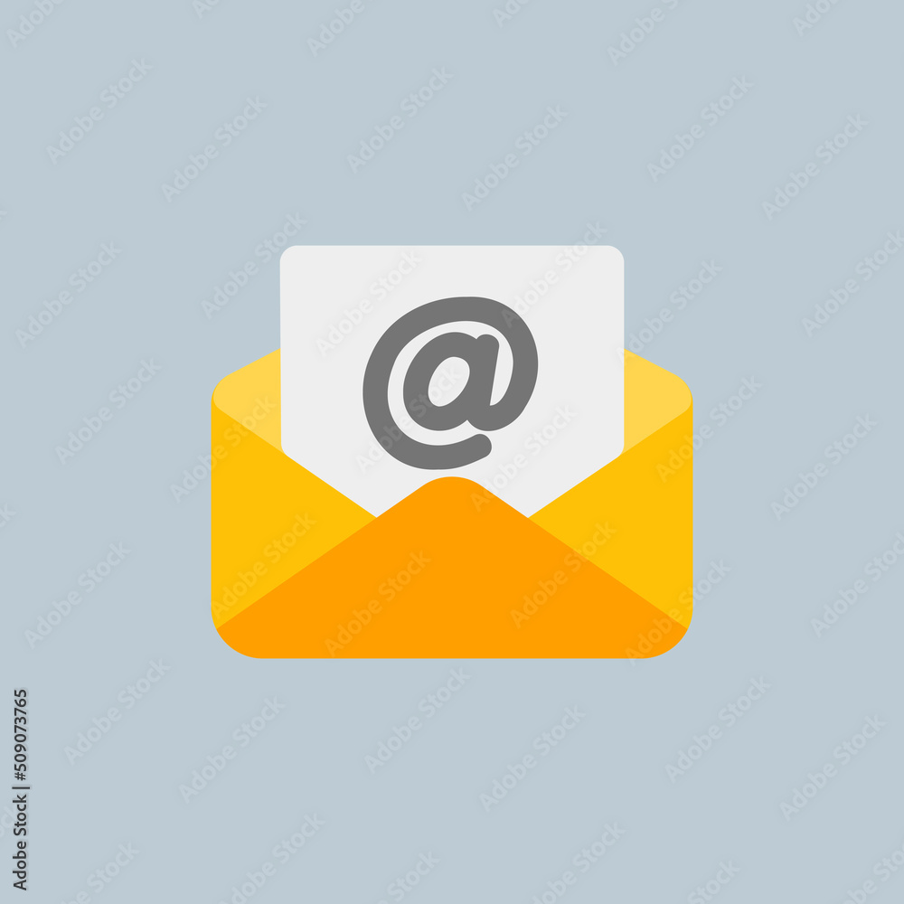 Email icon in flat style about essentials, use for website mobile app presentation Email icon in flat style about essentials, use for website mobile app presentation