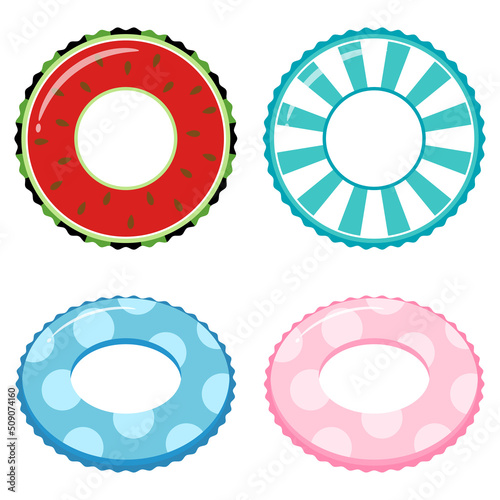 浮き輪のアイコン4種セット