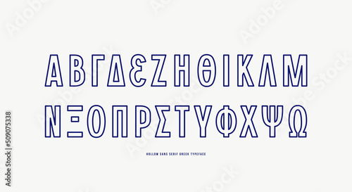 Hollow greek sans serif font