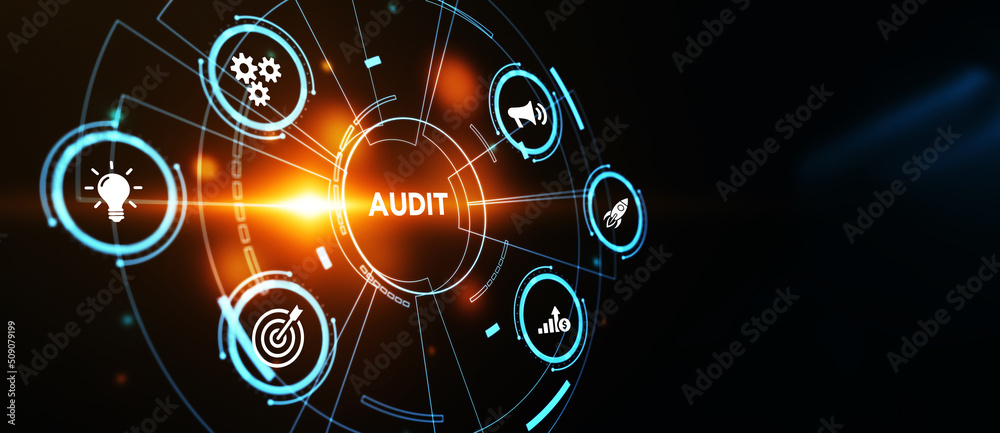 Fototapeta premium Business, Technology, Internet and network concept. Audit business and finance concept. 3d illustration