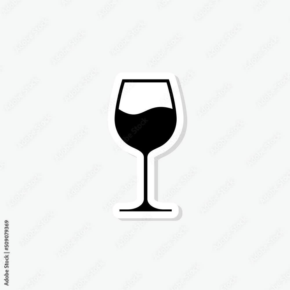 Wine glass icon sticker sign for mobile concept and web design Wine glass icon sticker sign for mobile concept and web design