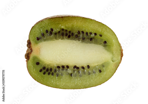 Sliced kiwi fruit. Kiwi fruit on a white background. Isolate.