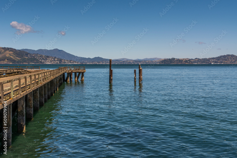 Ships in San Francisco Bay, USA.