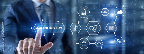 Industry 4.0 - The Fourth Industrial Revolution. Business Technology concept