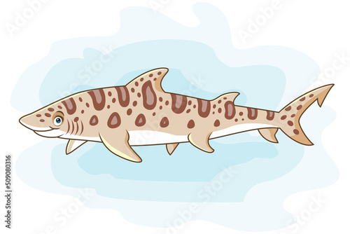 Leopard shark cartoon. vector illustration