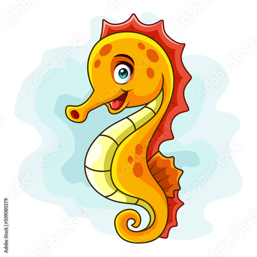Sea horse cartoon isolated on white background