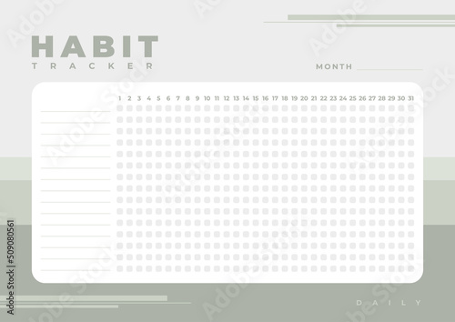habit tracker monthly planner blank template