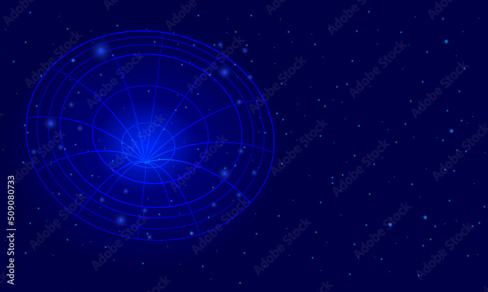 Fototapeta premium Planet with stars . Abstract 3d geometric technology background . 