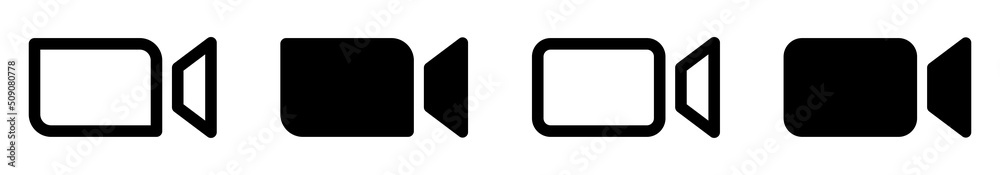 Video camera icon. Video call icon. Video camera streaming icon. Zoom conference icon, vector illustrationPrint Video camera icon. Video call icon. Video camera streaming icon. Zoom conference icon, vector illustrationPrint