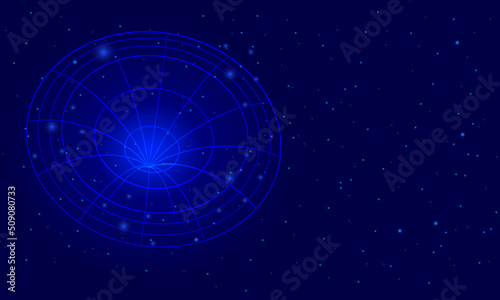 Planet with stars . Abstract 3d geometric technology background . 