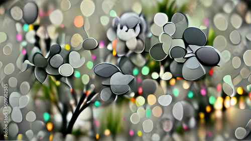 Bokeh background  gray tone mixed with rainbow colors  suitable for graphic design. modern abstract concept