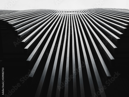 Architecture details Exterior facade line Curve Steel pattern Black and white