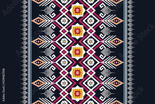 Geometric ethnic flower pattern for background,fabric,wrapping,clothing,wallpaper,Batik,carpet,embroidery style.