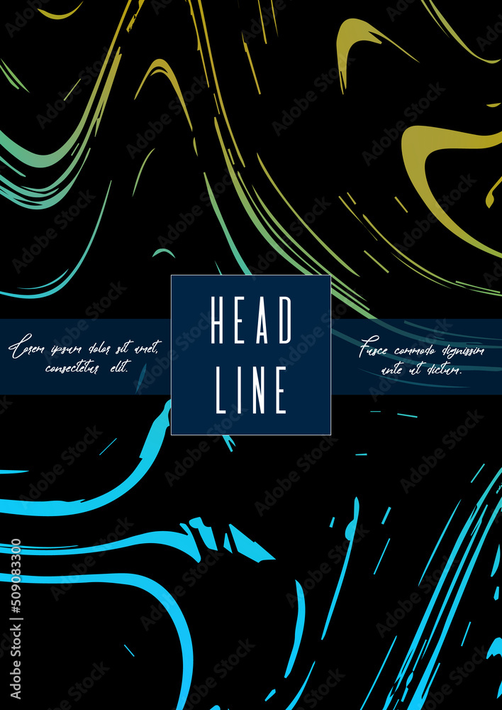 Obraz premium Modern Marble Cover Design for your Business with Abstract Lines. Futuristic Poster, Flyer, Layout with Liquid Pattern for Branding, Identity, Annual Report. Vector minimalistic brochure. Luxury.