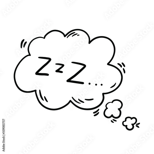 Sweet dreams zzz during bedtime doodle sketch hand drawn vector illustration in speech bubble clouds.