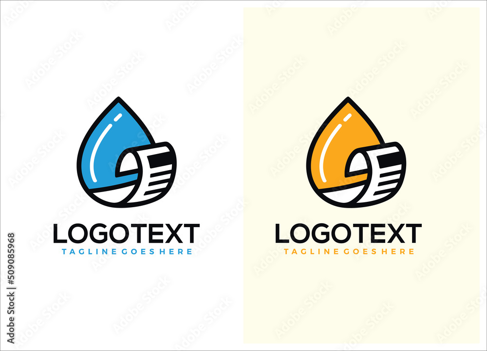 Water and Oil Droplet News logo icon [vector]