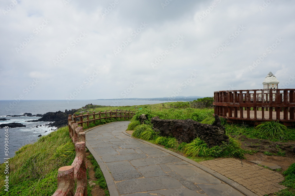 seaside view with walkway