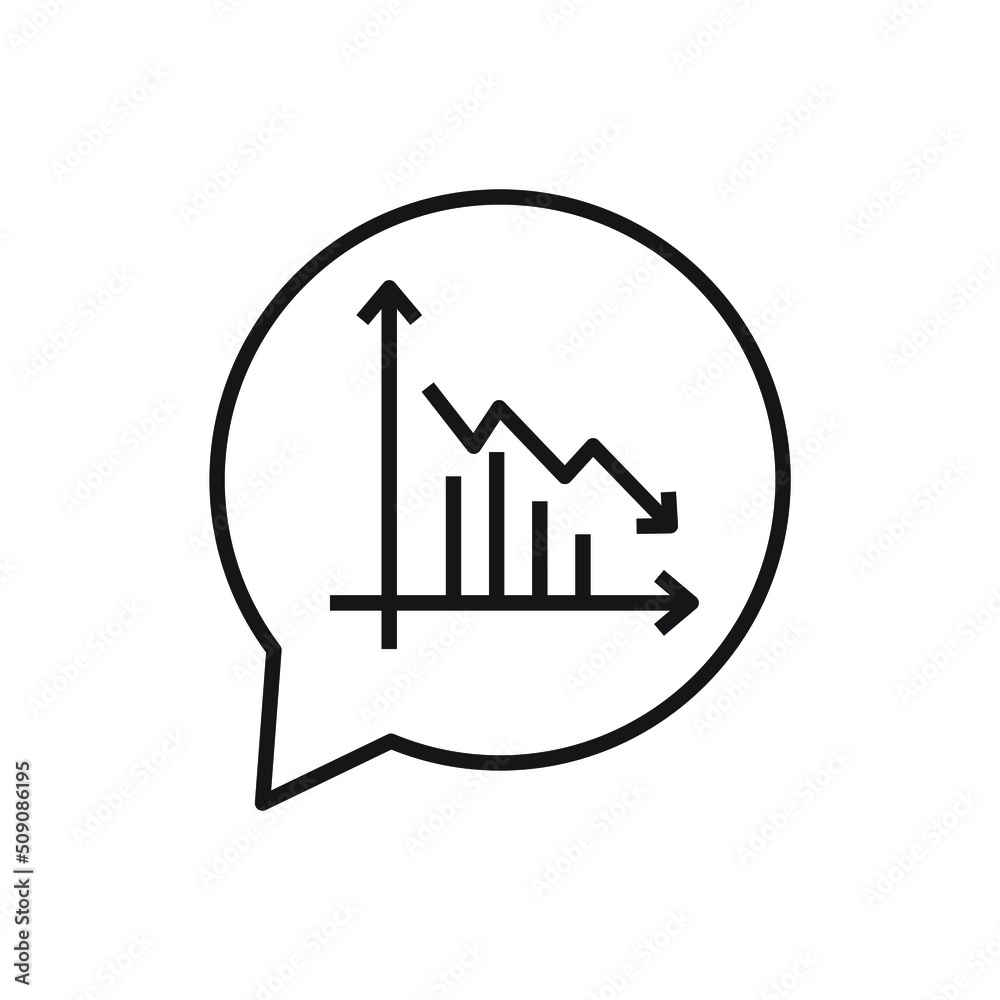 Bar graphic in chat bubble icon design. vector illustration Bar graphic in chat bubble icon design. vector illustration