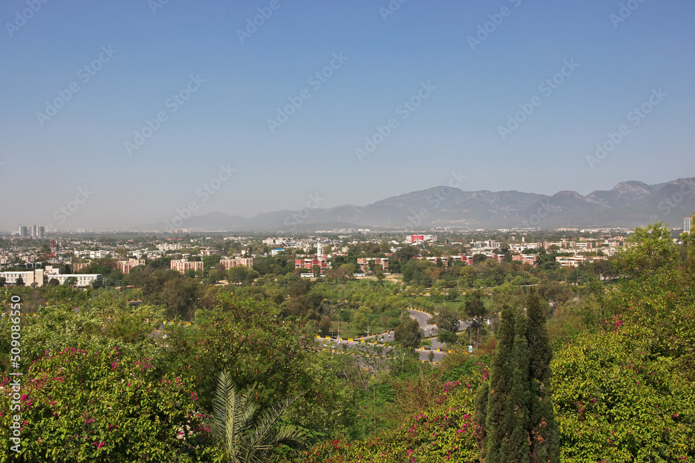 Panoramic view of Islamabad from Shakarparian Hills, Pakistan