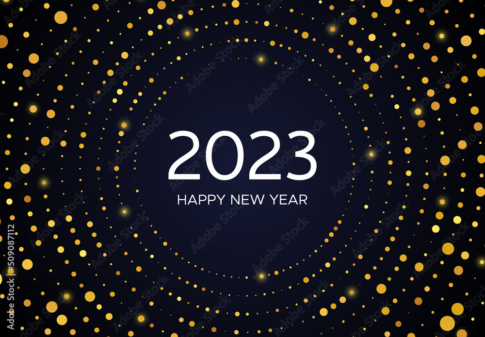 2023 Happy New Year of gold glitter pattern 2023 Happy New Year of gold glitter pattern