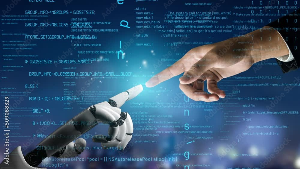 Futuristic robot artificial intelligence revolutionary AI technology development and machine learning concept. Global robotic bionic science research for future of human life. 3D rendering graphic.