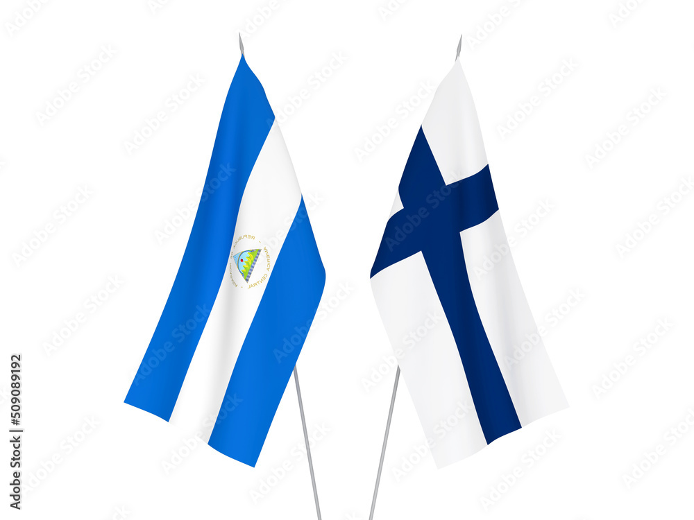 Nicaragua and Finland flags Nicaragua and Finland flags