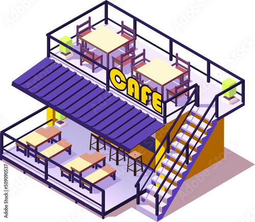 isometric container cafe vector illustration 