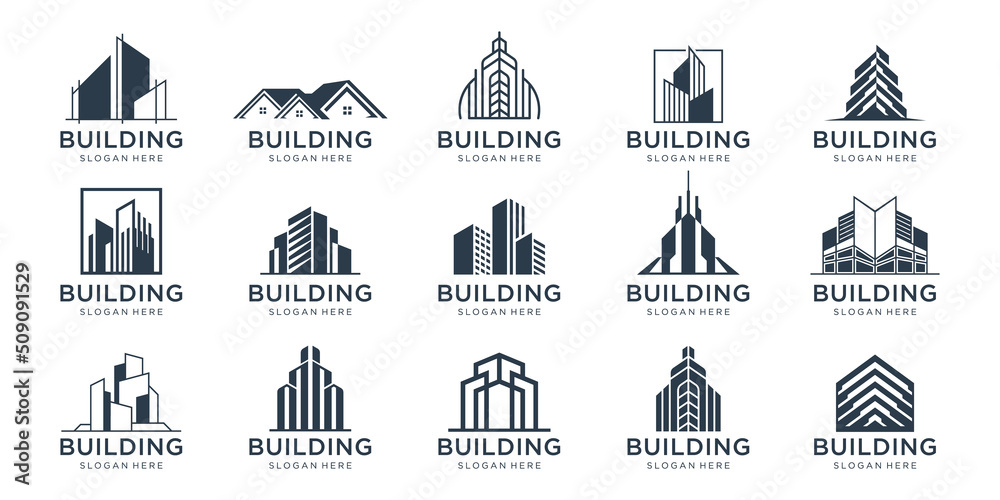 building logo design inspiration architecture sets, real estate logo ...