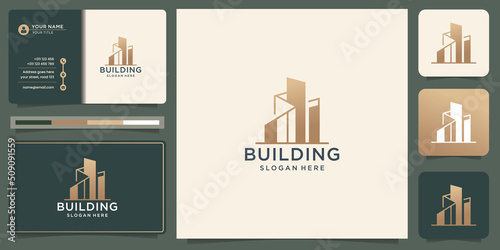 building logo inspiration. Architectural, construction, home and property logo design Premium Vector