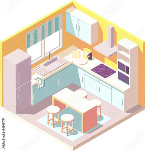 isometric kitchen Vector illustration
