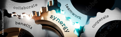 Obraz na płótnie Synergy - gears concept - 3D illustration