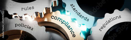 Compliance - gears concept - 3D illustration photo