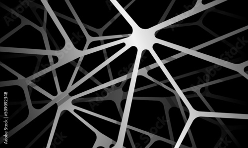Fototapeta Naklejka Na Ścianę i Meble -  Abstract grey metallic line crack overlap on black background pattern vector