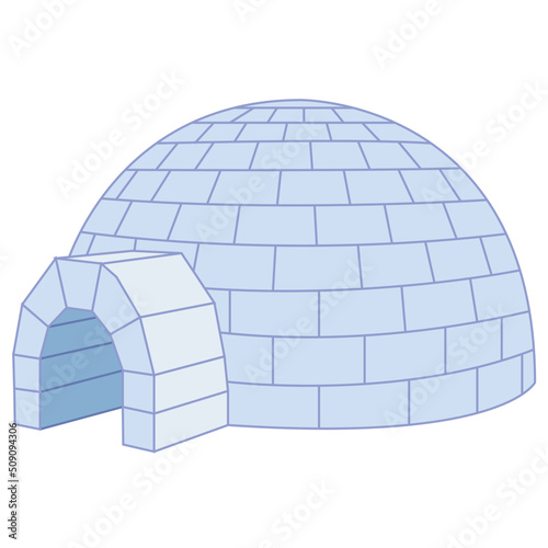 igloo on white background vector illustration