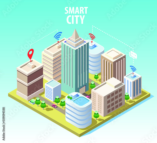 Isometric smart city Technology