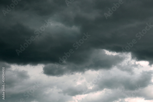 Picturesque view of sky with heavy rainy clouds