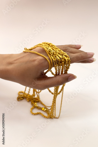 hand showing jewelry,Include Clipping Path.