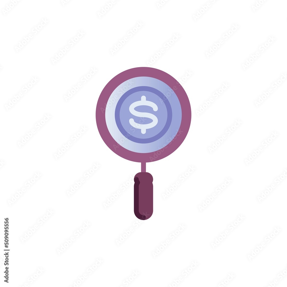 Money search flat icon Money search flat icon