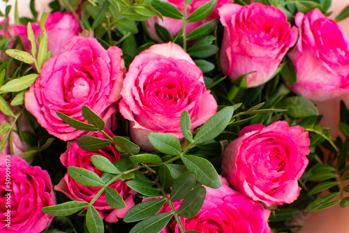 a beautiful bouquet of pink roses. Birthday Flowers