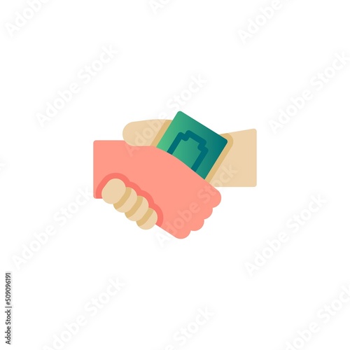 Money bribe flat icon