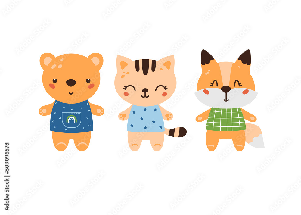 Fototapeta premium Cute animal vector set