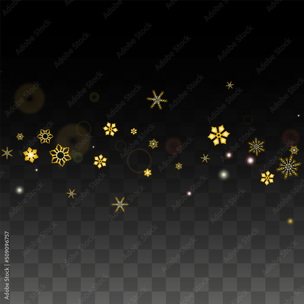 Christmas Vector Background with Gold Falling Snowflakes Isolated on ...