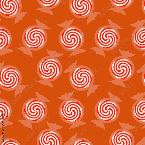 Winter kids seamless peppermint lollipop pattern for textiles and packaging and gifts and linens and wrapping paper