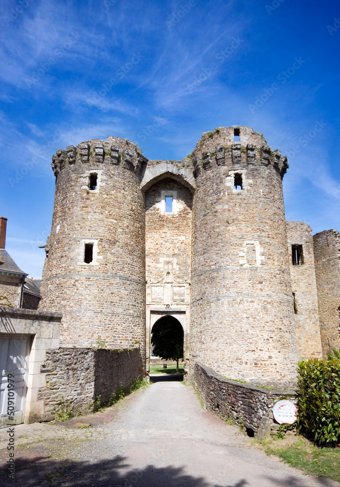 Chateaubriant Chateau entrance, Brittany, France