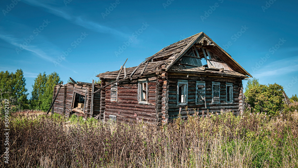 destroyed village house destroyed village house