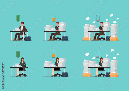 Energy of workers in office concept