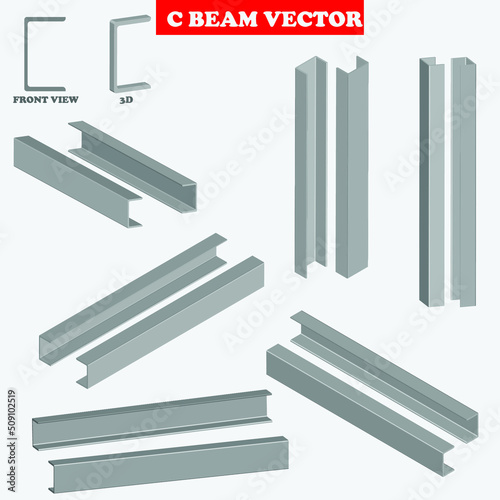 Illustration vector graphic of steel beam good for presentation of your design