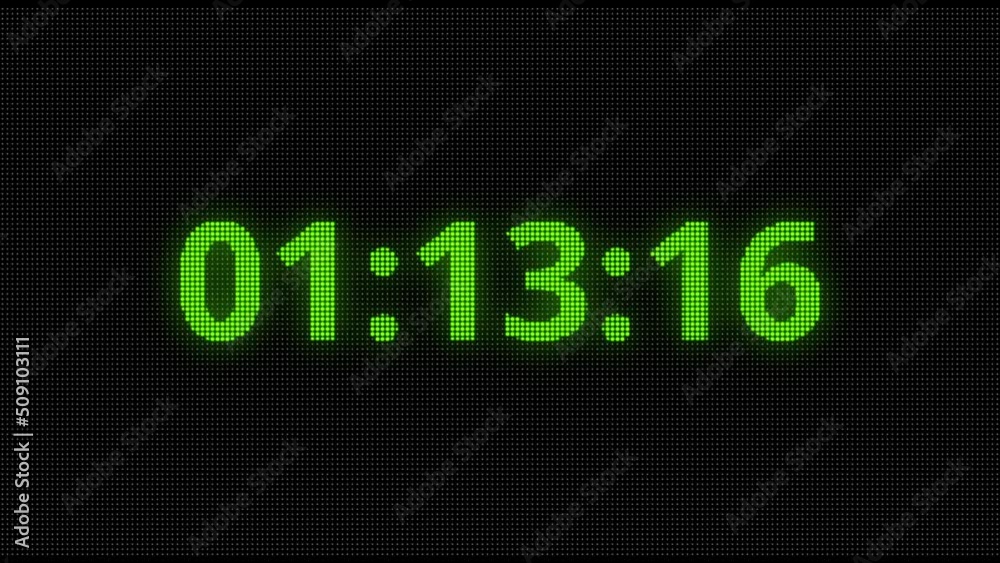 Green digital digital led display clock animation Green digital digital led display clock animation