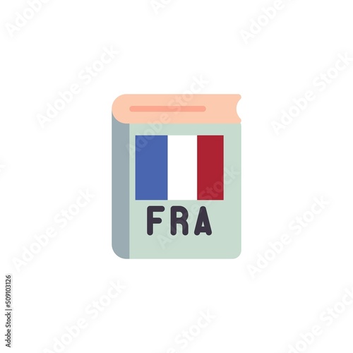 French language flat icon