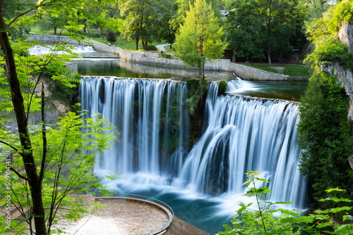 Waterfall in city of Jajce  Bosnia and Hercegovina.